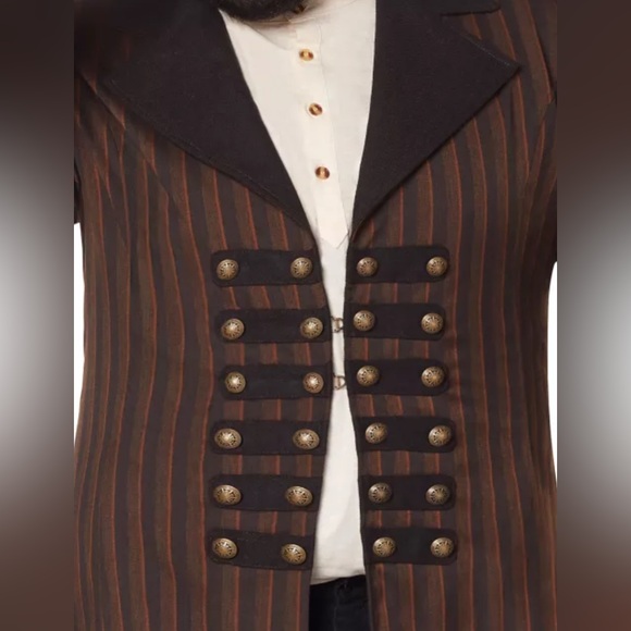 NWT‎ SPIRIT Halloween Steampunk Trench coat Wool Cotton Blend Cosplay Costume L - Picture 3 of 13